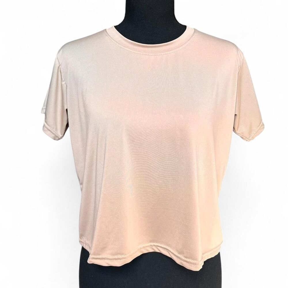 Beige Cropped Performance Tee Women’s Size Small